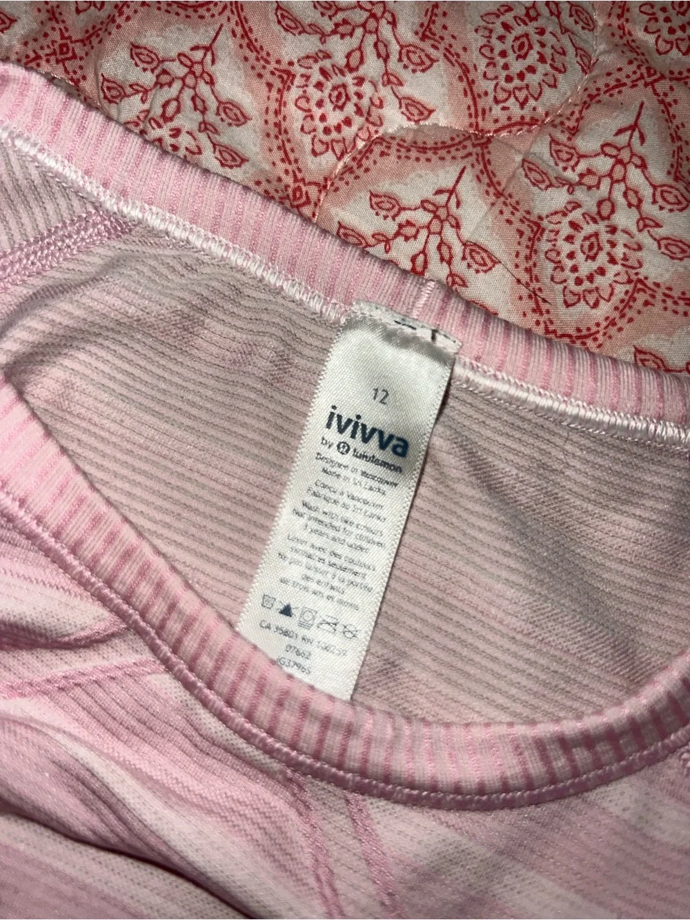 Ivivva Light Pink Striped Crew Neck Athletic Top